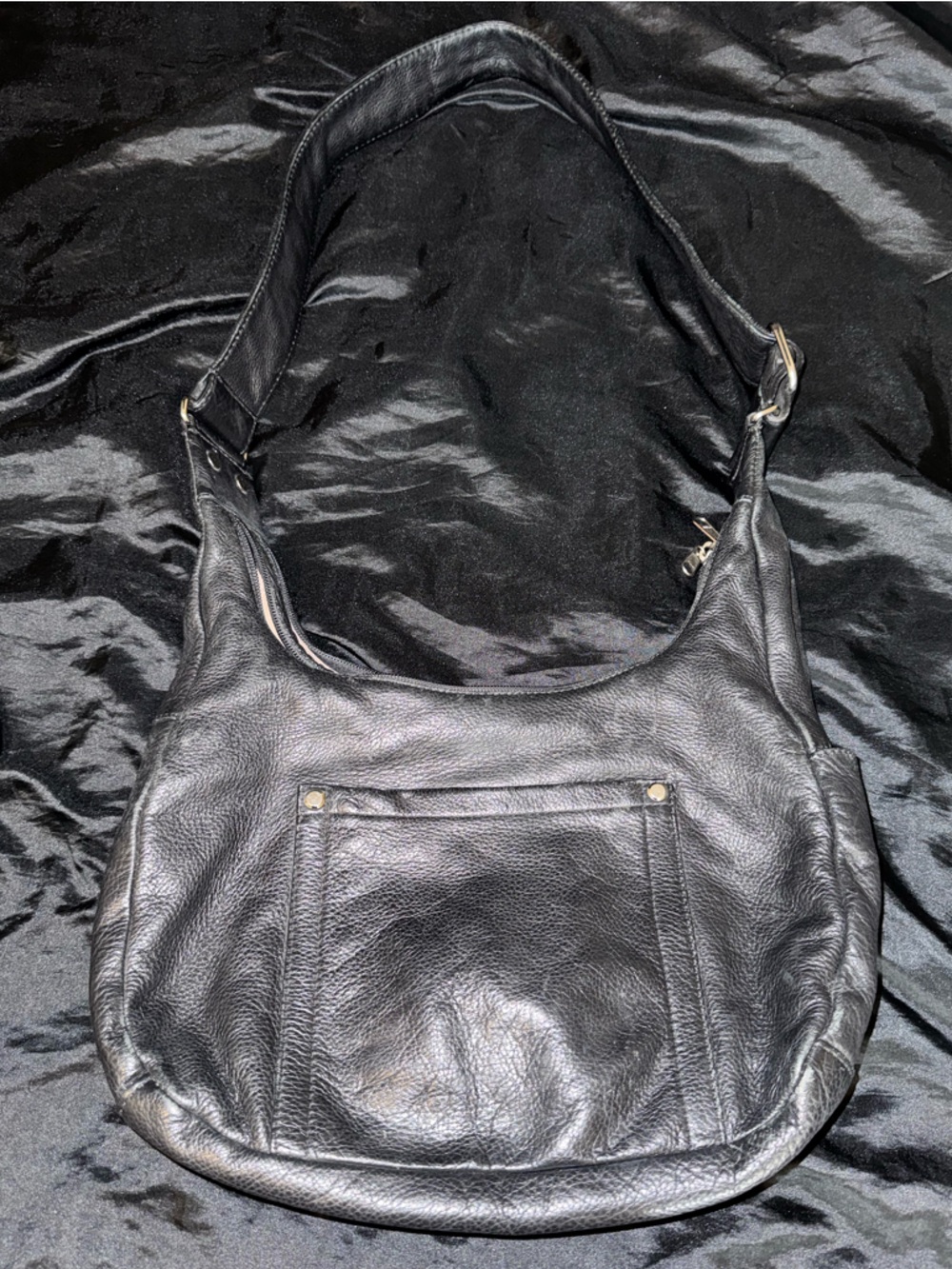 Coronado Black Leather Hobo Shoulder Bag Built In Holster Conceal Carry